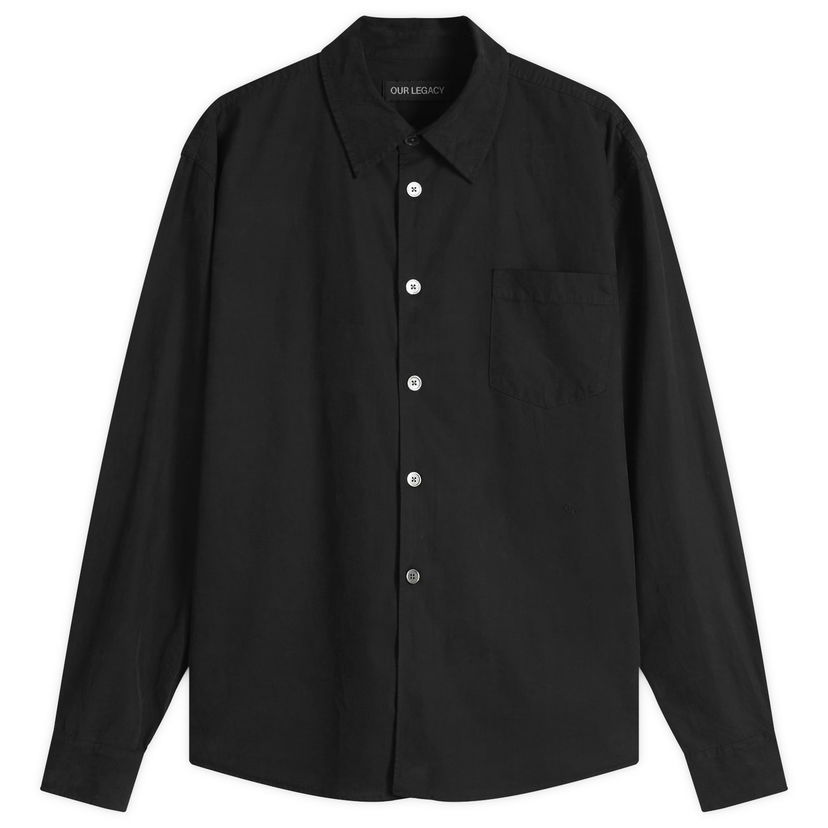 Skjorta OUR LEGACY Our Legacy Beyond Casual Liquid Poplin Shirt, Size 46 Svart | M4252BBC
