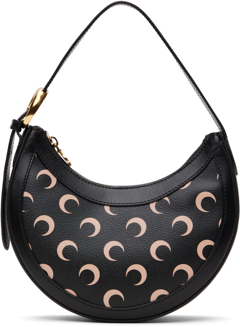 Handväska Marine Serre Marine Serre Eclips Mini Moon Canvas Bag Svart | WBA002A RWOV0030