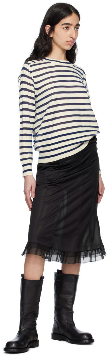 Sweater Comme des Garçons Comme Des Garçons Horizontal Stripe Cotton Sweater Vit | TO-N007-S25, 3