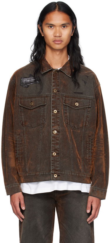 Jacka We11done We11done Distressed Denim Jacket Brun | WD-DJ2-24-399-M-BK, 0