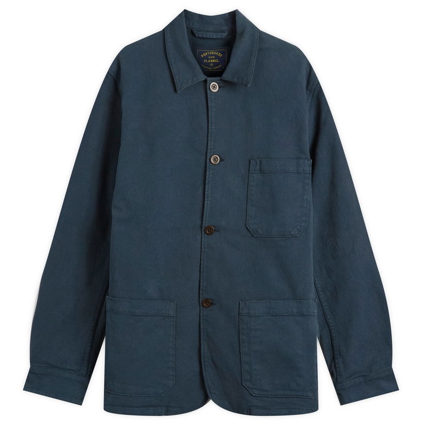 Jacka Portuguese Flannel Labura Chore Jacket, Size Small Blå | AW25007-NVY