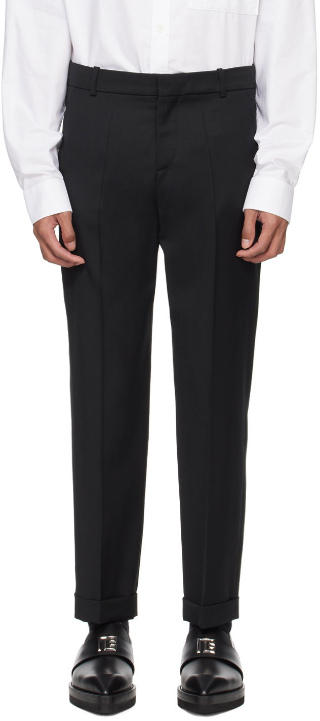 Byxor Balmain Rolled Cuff Trousers Svart | CH1PM030WB12