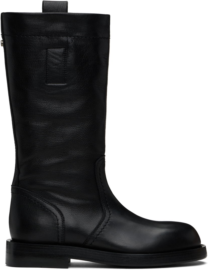 Kläder Ann Demeulemeester Ann Demeulemeester Bente Leather Boots Svart | 2510-W-C32-LT157-099