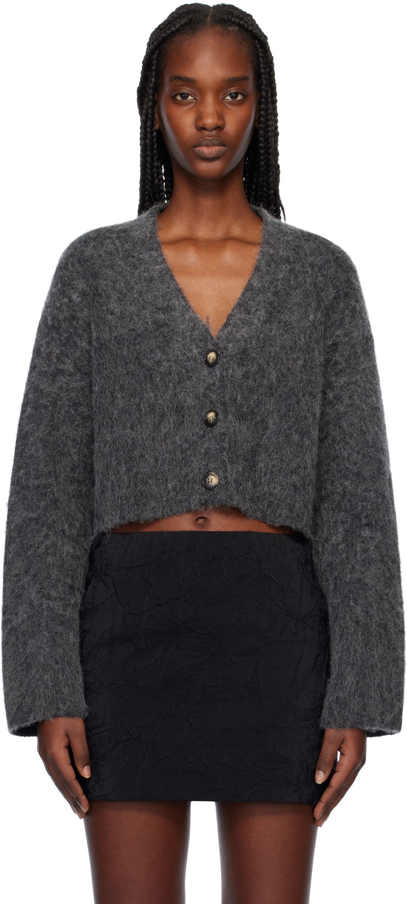 Sweater Nanushka Cropped Cardigan Grå | NW24FWSW44497