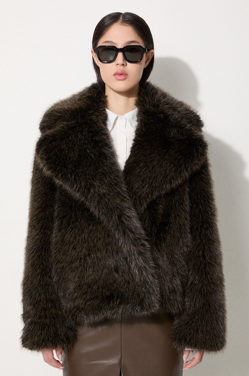 Rockar KENZO Short Fake Fur Blouson Jacket Svart | FE62BL1869FP.90, 0