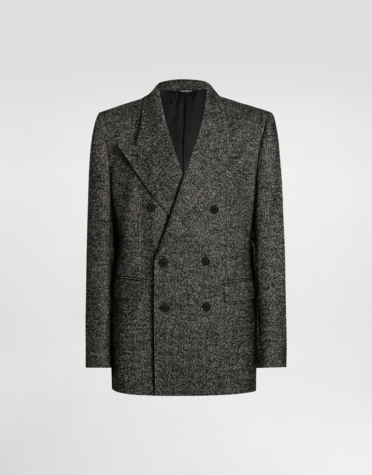 Jacka Dolce & Gabbana Dolce & Gabbana Double-Breasted Chevron Wool Jacket Svart | G2VT6TFCBAJS8030, 0