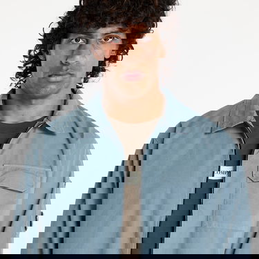 Vindjacka C.P. Company C.P. Company Organic Gabardine Full Zip Overshirt Blå | 18CMOS124A110143G-872, 1