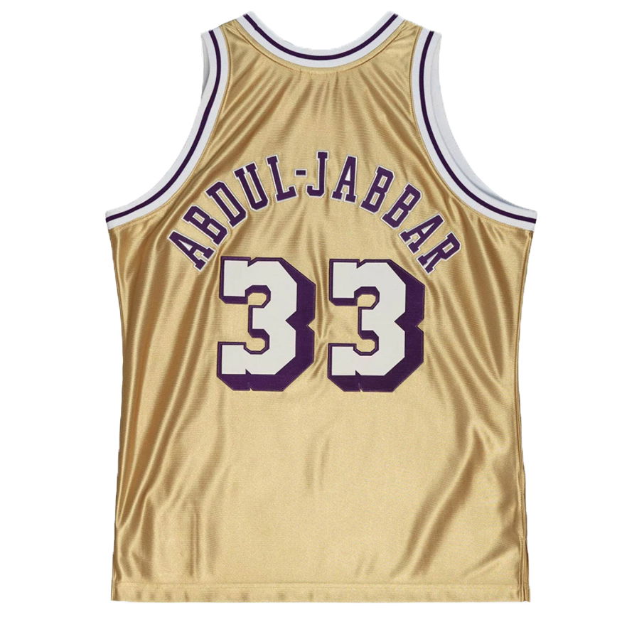Jersey Mitchell & Ness Los Angeles Lakers Kareem Abdul-Jabbar 75th Gold Swingman Jersey Metallisk | SMJY4398-LAL83KABGOLD, 1