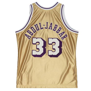 Jersey Mitchell & Ness Los Angeles Lakers Kareem Abdul-Jabbar 75th Gold Swingman Jersey Metallisk | SMJY4398-LAL83KABGOLD, 1