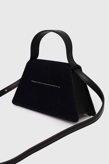 Handväska Maison Margiela MM6 Black Triangle Shoulder Bag Svart | SB5ZI0006.P6642, 3