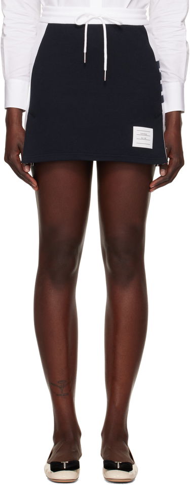 Kjol Thom Browne Classic 4-Bar Jersey Miniskirt Mörkblå | FJK130A-03037, 0
