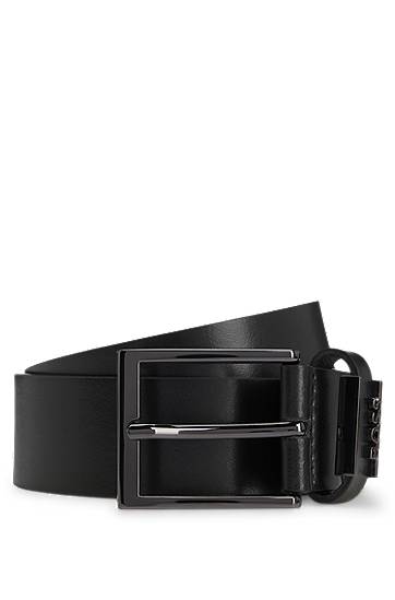 Bälten BOSS Leather Belt with Logo Keeper undefined | 50491852, 0