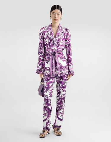 Jacka Dolce & Gabbana Dolce & Gabbana Majolica-Print Twill Jacket Purpur | F5Q03THI1TKIP3TN, 1