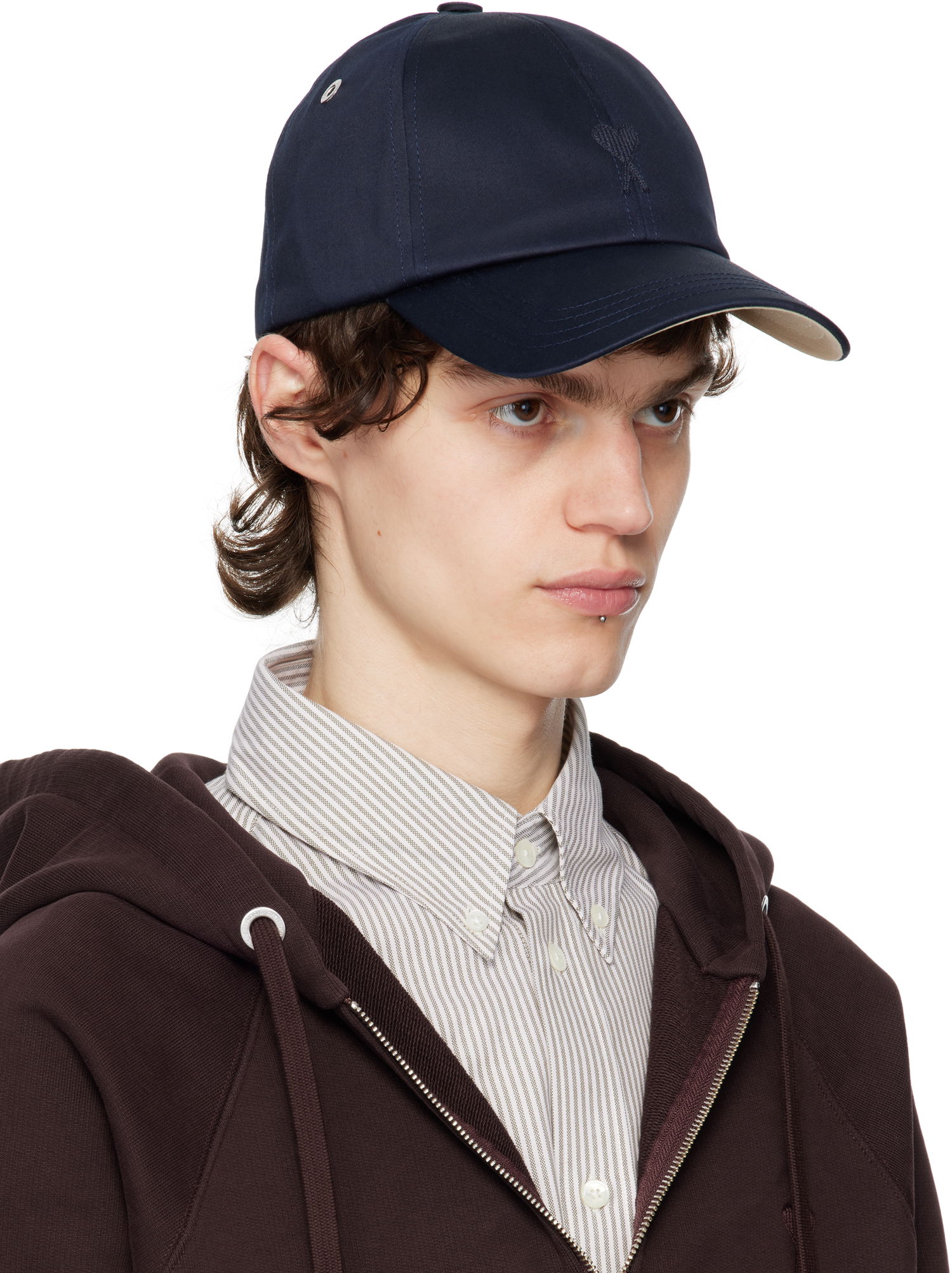 Keps AMI AMI Paris Ami de Coeur Cotton Cap Mörkblå | UCP026.CO0103, 1