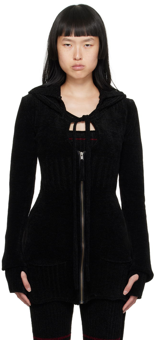 Sweater Ottolinger Ottolinger Extended Hooded Cardigan Svart | 706702