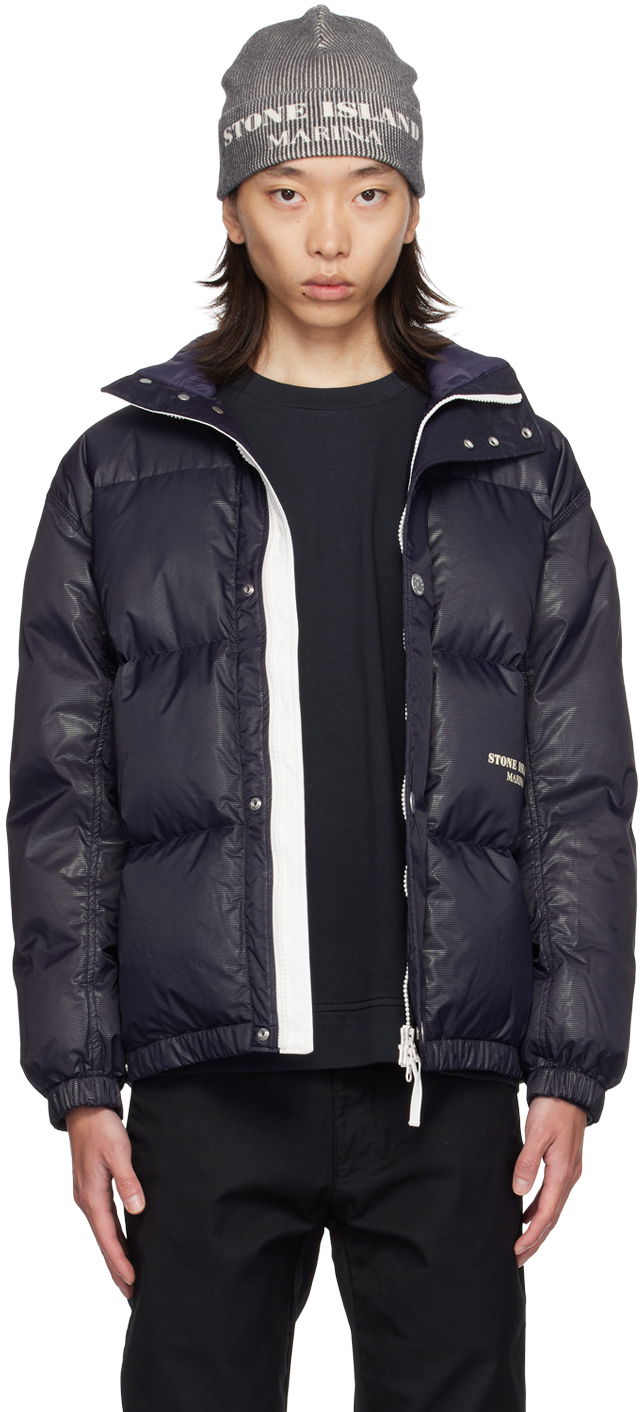 Pufferjacka Stone Island Navy 'Marina' Down Puffer Jacket Mörkblå | 8115446X1