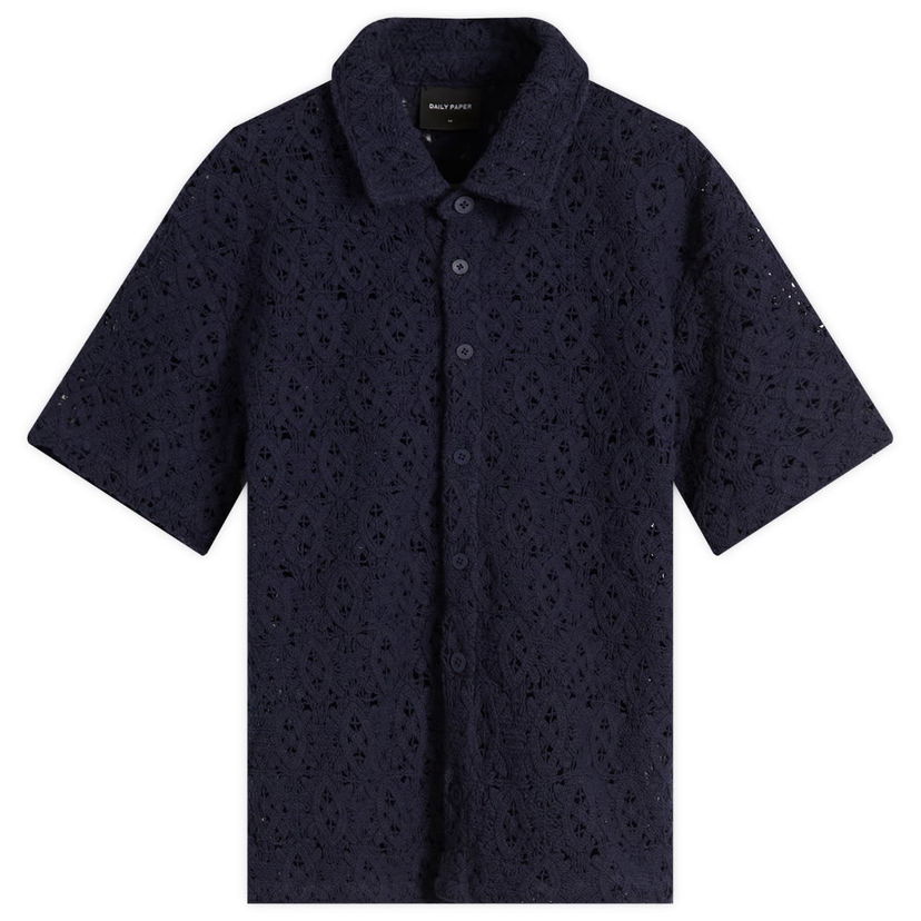 Skjorta DAILY PAPER Daily Paper Lace Shield Vacation Shirt Mörkblå | 2511118