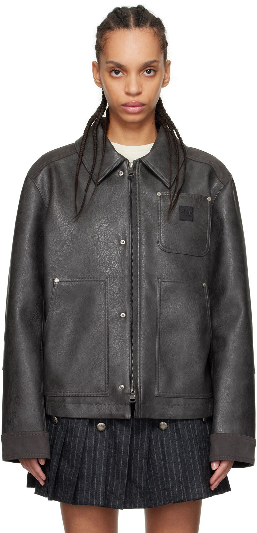 Jacka Andersson Bell Andersson Bell Carpenter Faux-Leather Jacket Grå | awa682m