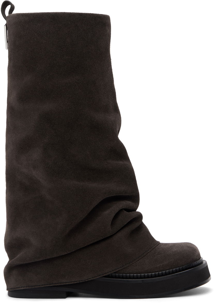 Kläder The Attico Attico Robin Suede Slouch Boots Grå | 246WS798 L007