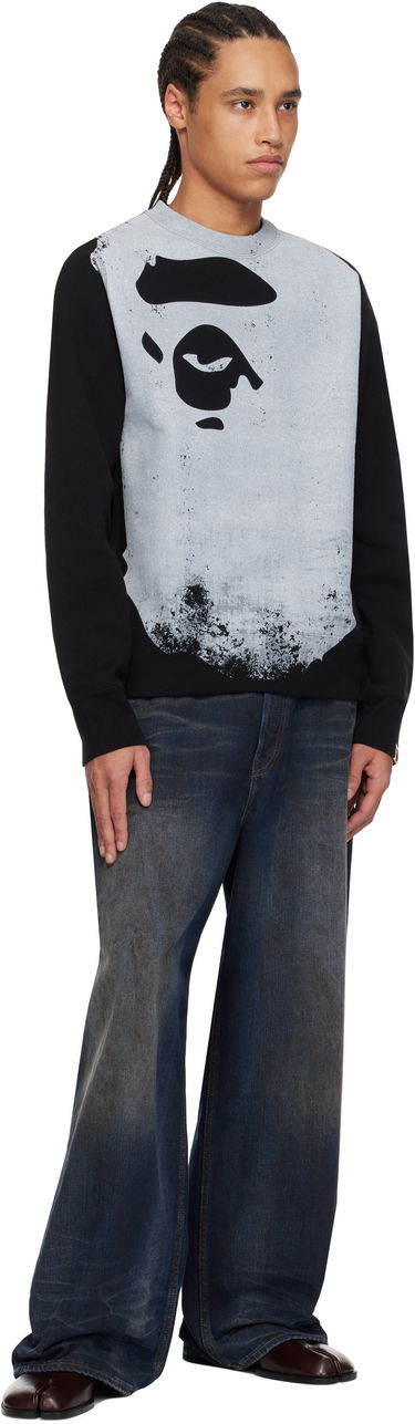 Sweater BAPE A Bathing Ape Ape Head Over Print Sweatshirt Grå | 001SWK801006M, 3