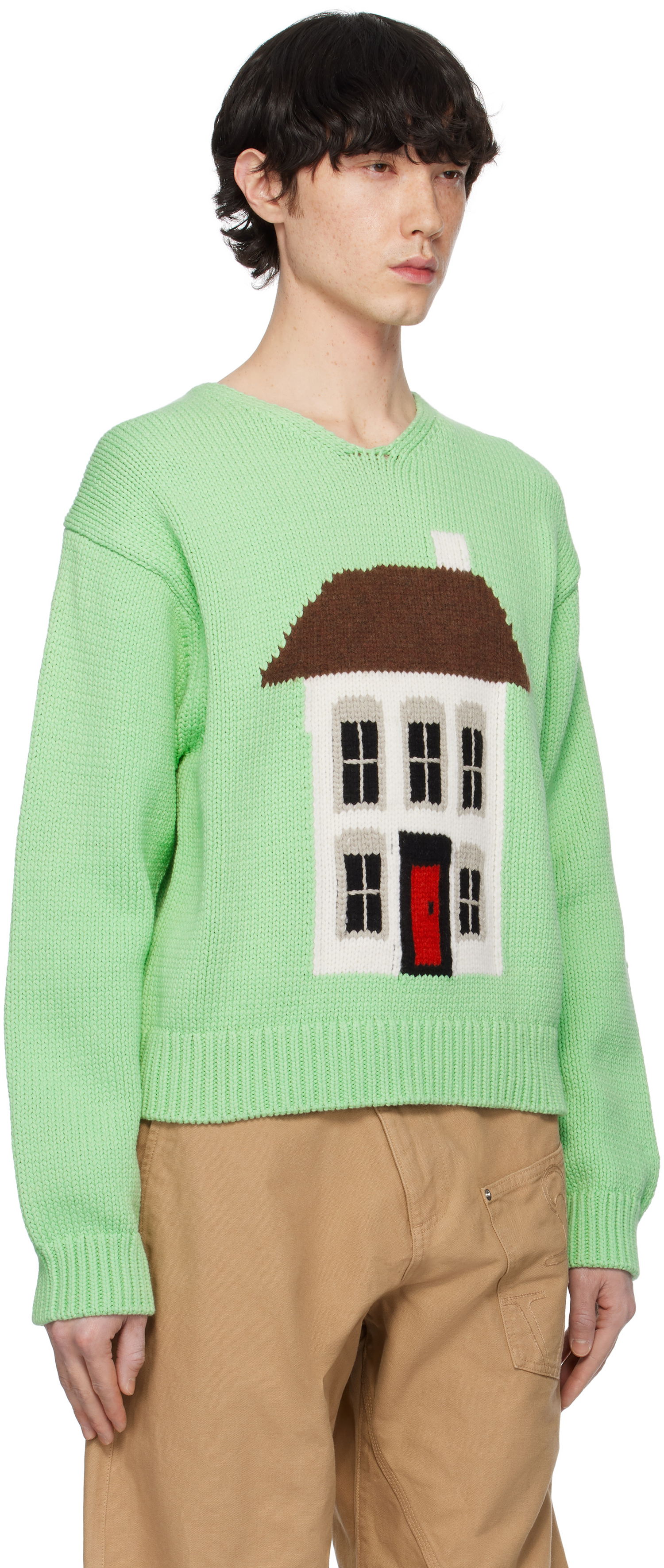 Sweater JW Anderson JW Anderson House Graphic Sweater Grön | KW1346-YN0417, 1