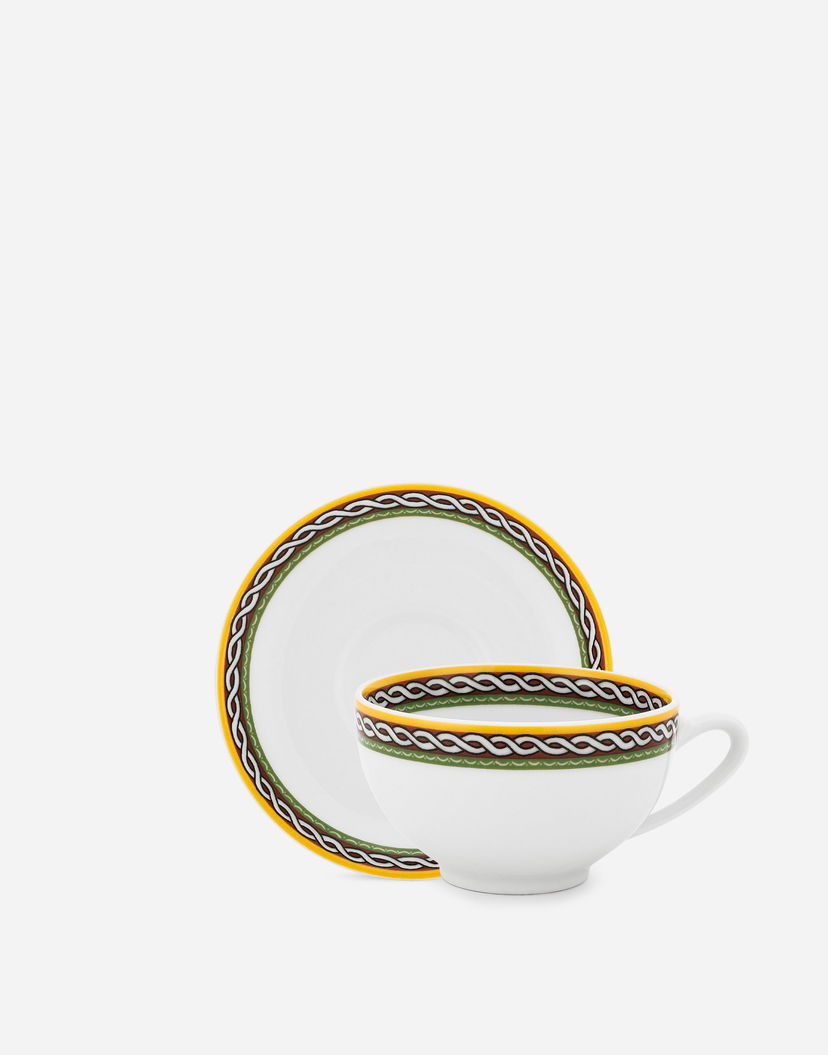 Heminredning Dolce & Gabbana Porcelain Teacups With Saucers Set Vit | TC0S13TCALIUC152
