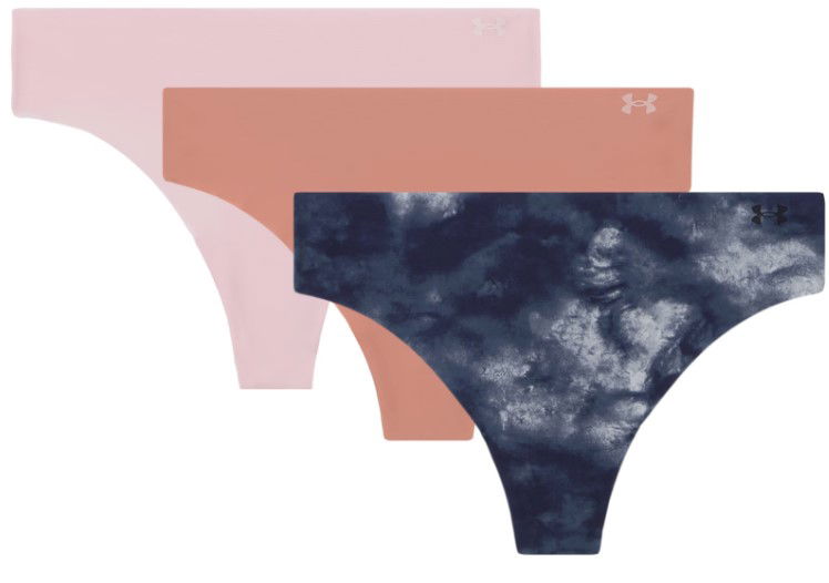 Trosor Under Armour Pure Stretch No Show Thong, 3-Pack Orange | 1383894-044