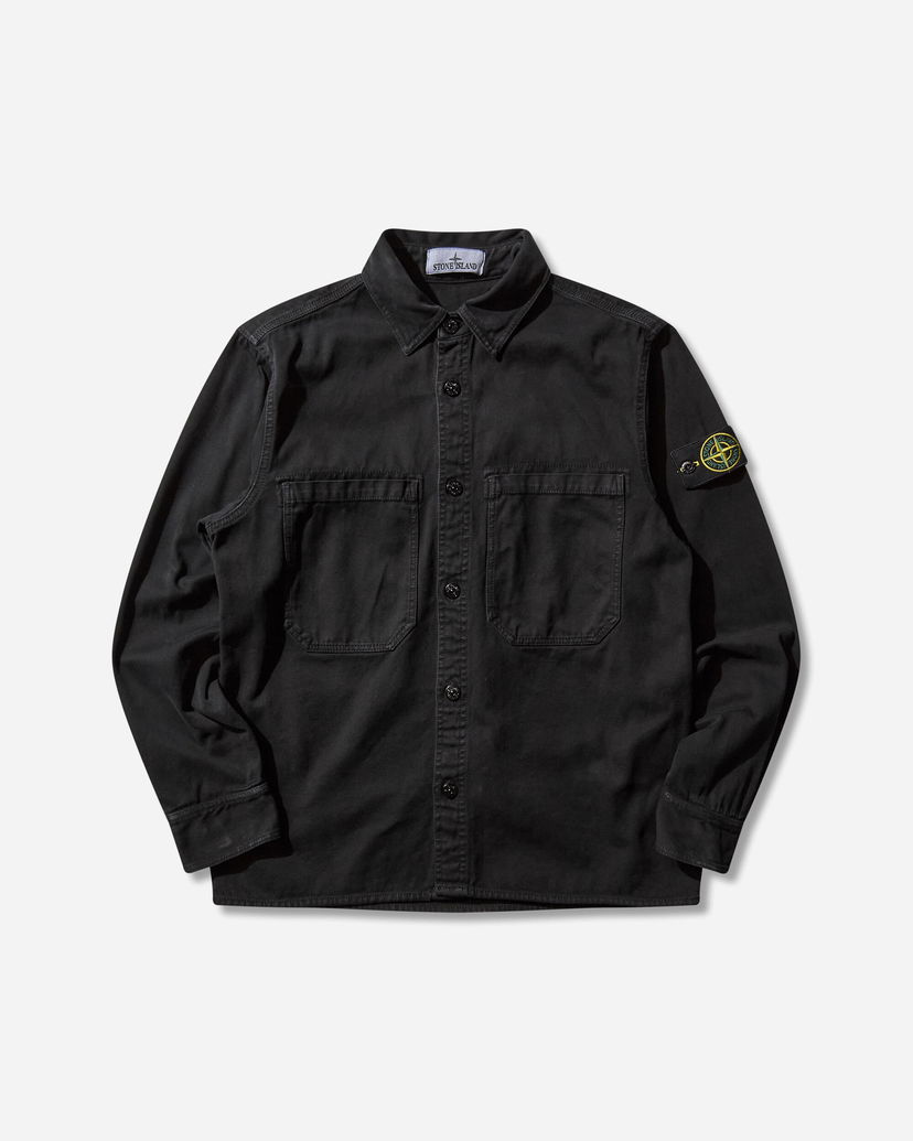 Skjorta Stone Island Panama Cotton OLD Effect Overshirt Svart | K2S15-1200025-S0184 V0129