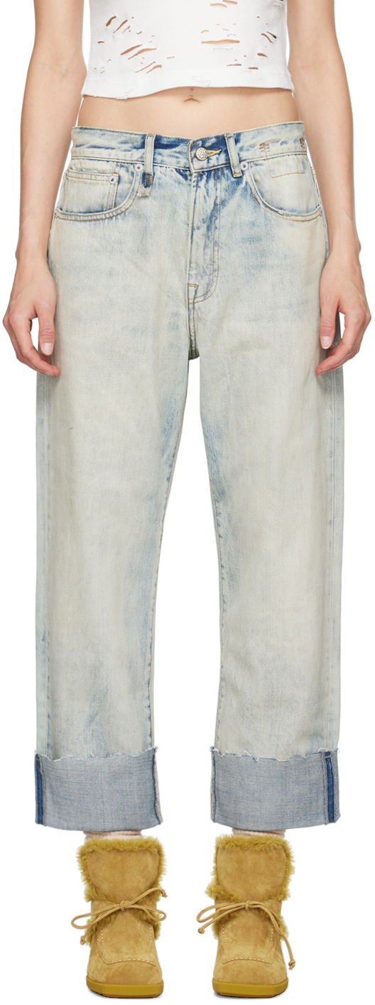Jeans R13 R13 Cuffed X-Boyfriend Jeans Blå | R13WD111-D218C