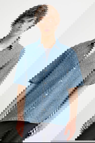 Skjorta Samsoe Samsoe Samsoe Samsoe SAAYO Regular Fit Denim Shirt Blå | M24200078, 0