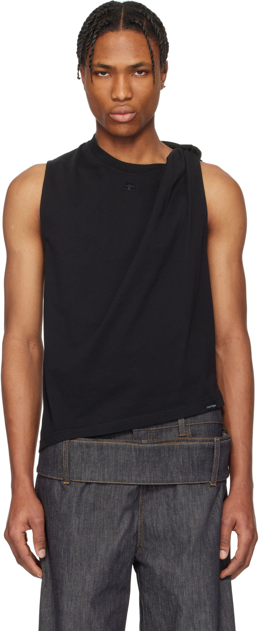 Linne Courrèges Courrèges Twist Tank Top Svart | 125JDE119JS0107