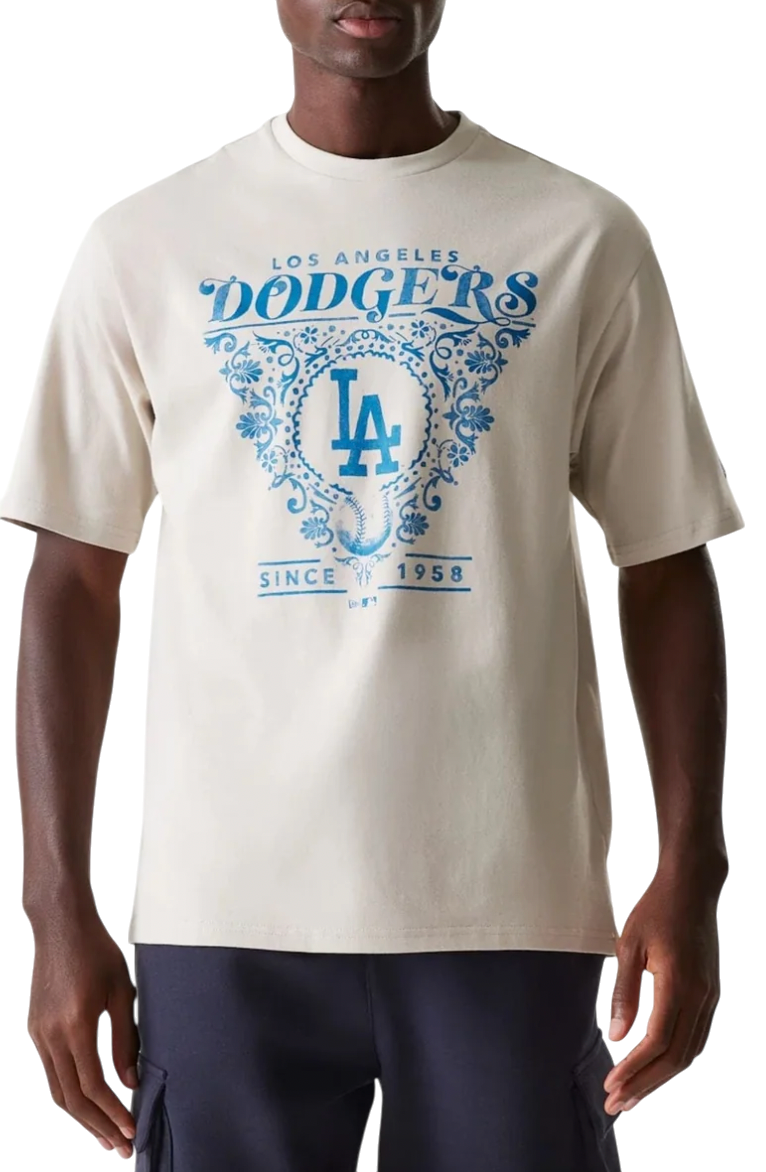 T-shirt New Era New Era MLB Los Angeles Dodgers Floral Graphic Oversized T-Shirt Beige | 60667844-60667844