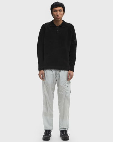 Sweater C.P. Company C.P. Company Chenille Cotton Polo Knit Svart | 18CMKN070A005687G-999, 1