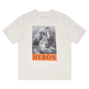 T-shirt HERON PRESTON Graphic Print T-Shirt Vit | HMAA032C99JER0030110, 0