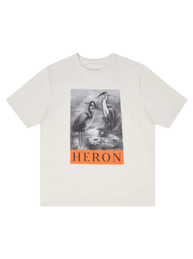 T-shirt HERON PRESTON Graphic Print T-Shirt Vit | HMAA032C99JER0030110