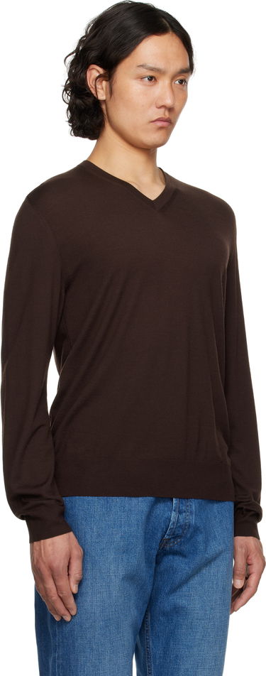Sweater The Row The Row Dimarco V-Neck Sweater Brun | 917-Y590, 1