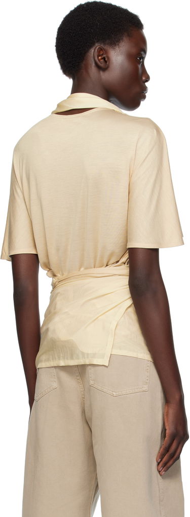T-shirts och linne LEMAIRE Lemaire Mixed Fabric Knotted Top Beige | TO1332 LF1373, 2
