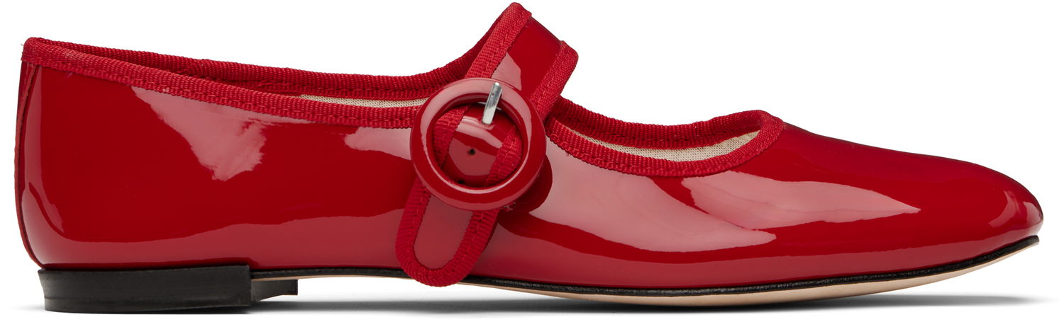 Klä Repetto Repetto Georgia Square-Toe Mary Jane Ballerinas Röd | V4141V, 0