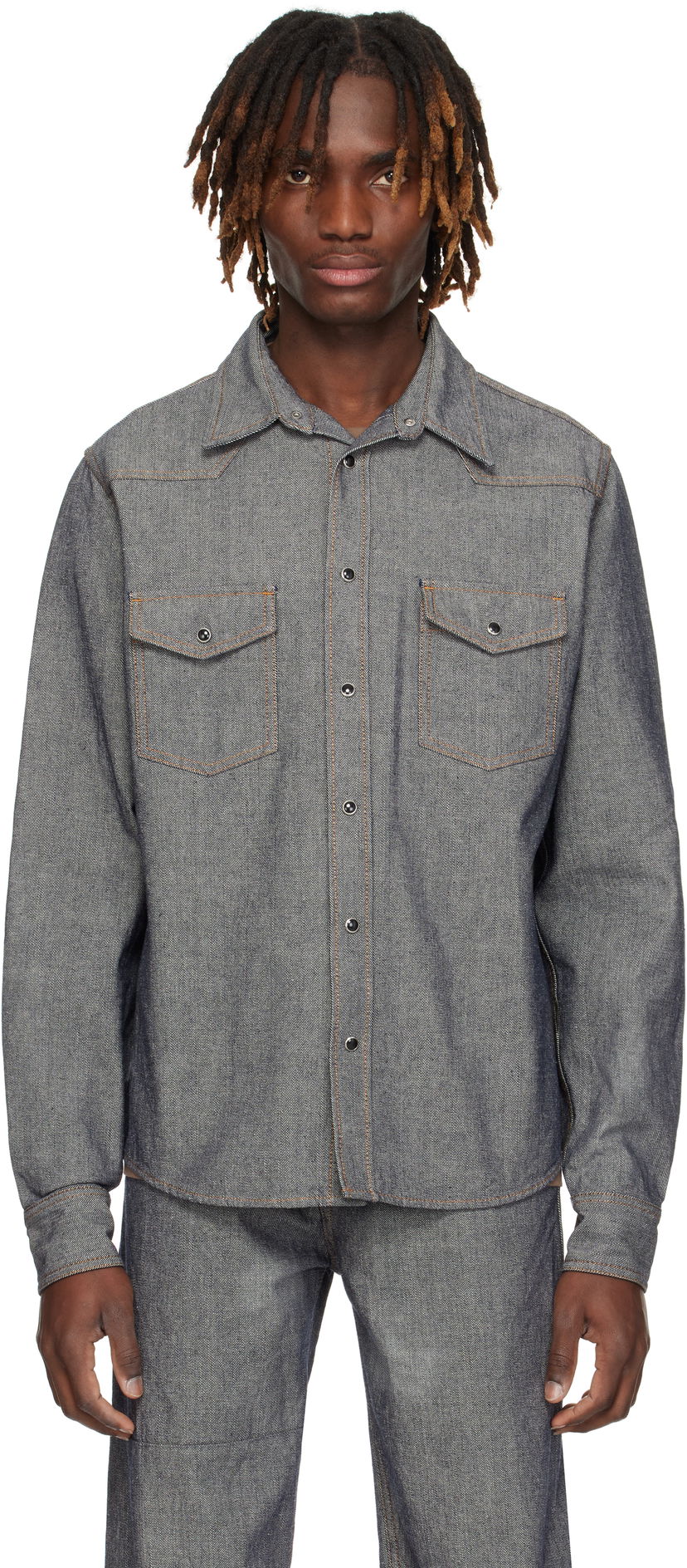 Skjorta Maison Margiela MM6 Maison Margiela Rinsed Denim Shirt Blå | SH0DT0023 M30015