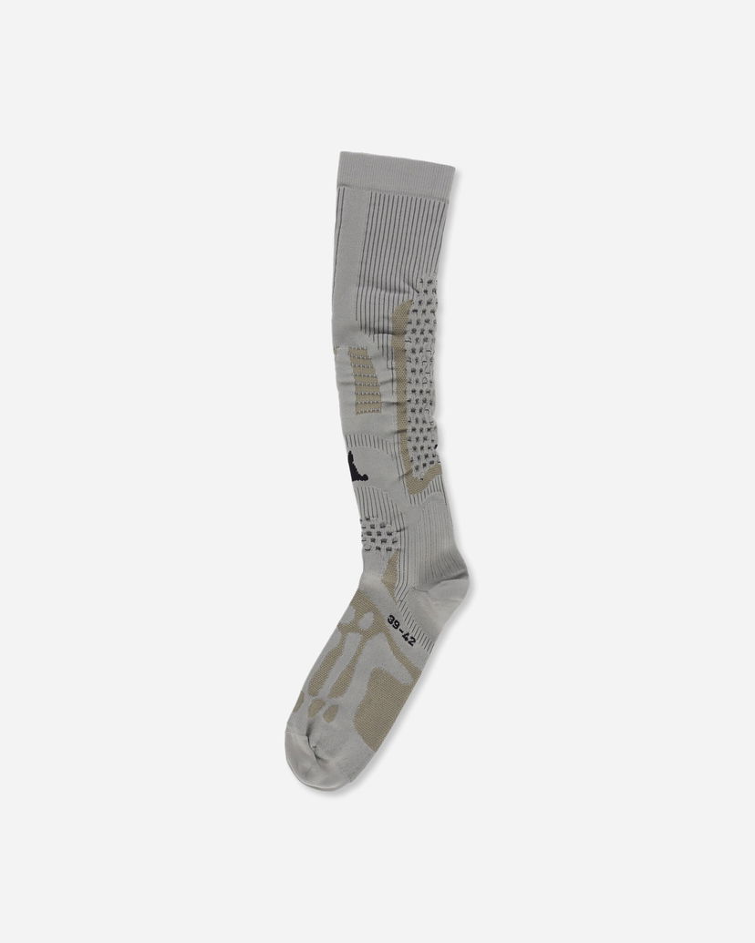 Strumpor ROA Bones Logo Q-skin Technical Knee-High Socks Grå | RBMW0410YA53 BEG0002