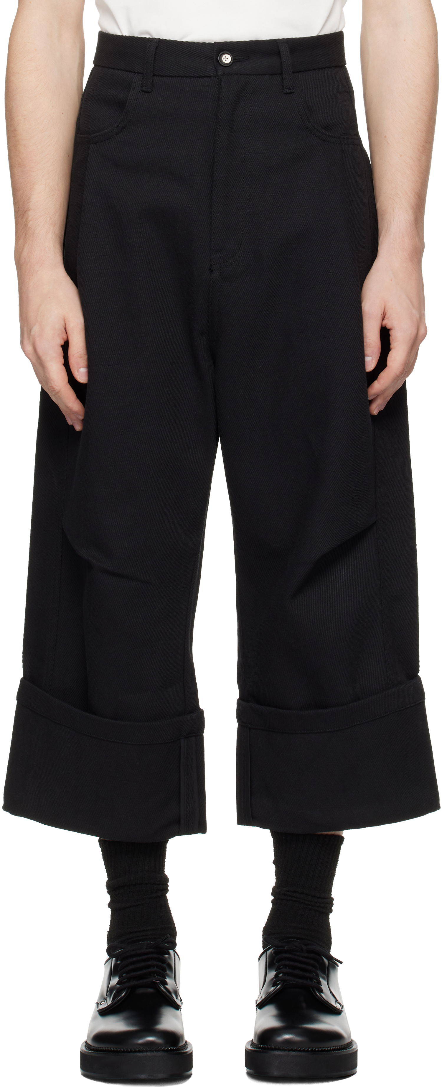 Byxor ADER ERROR Trousers With Cuffed Hems Svart | BN01FWBT0102BK, 0