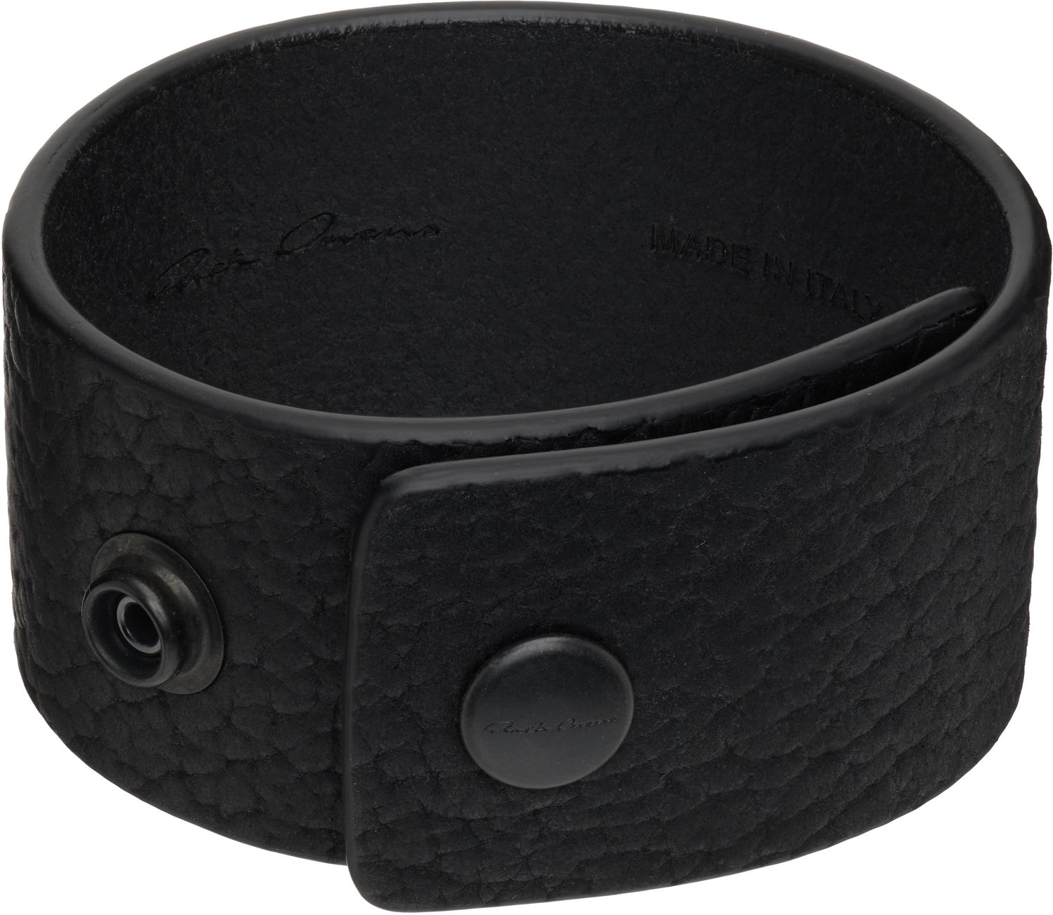 Armband Rick Owens Rick Owens Concordians Anthem Leather Cuff Bracelet with Snaps Svart | RA02E0701 LBTBH, 1