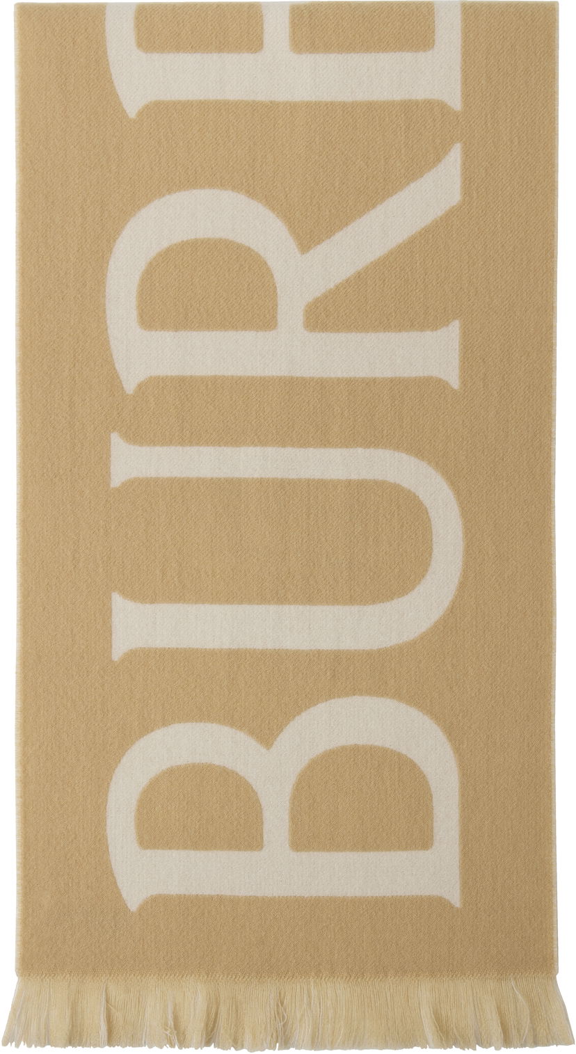 Halsduk Burberry Burberry Text Scarf Beige | 8109562