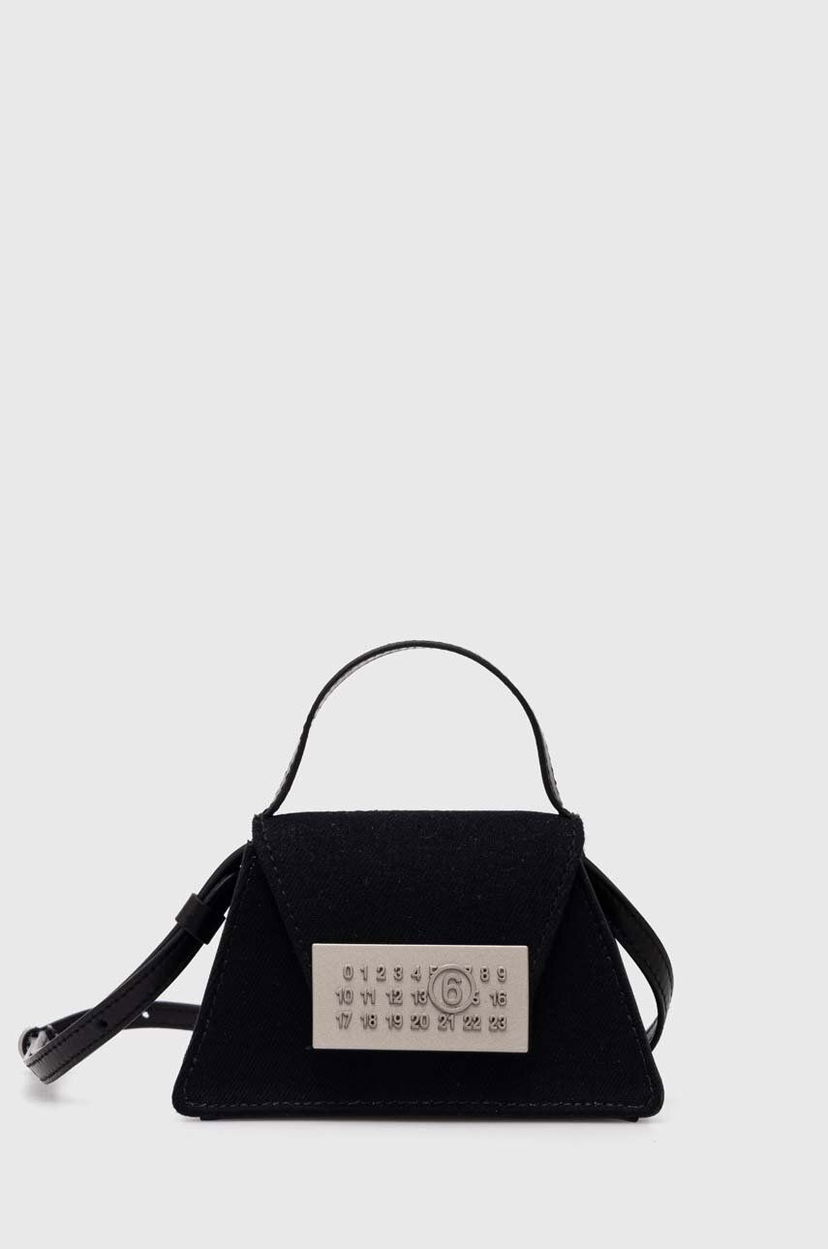 Handväska Maison Margiela MM6 Black Triangle Shoulder Bag Svart | SB5ZI0006.P6642