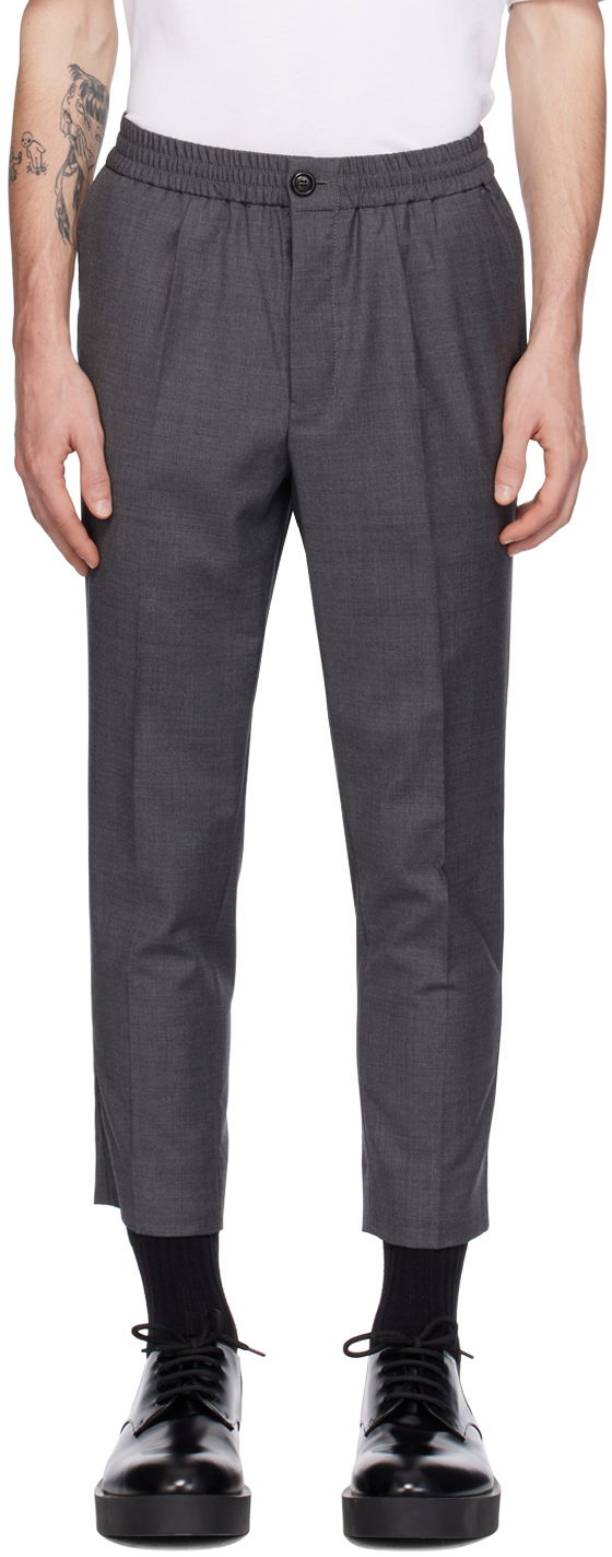 Byxor AMI Elasticized Trousers Grå | HTR206.209