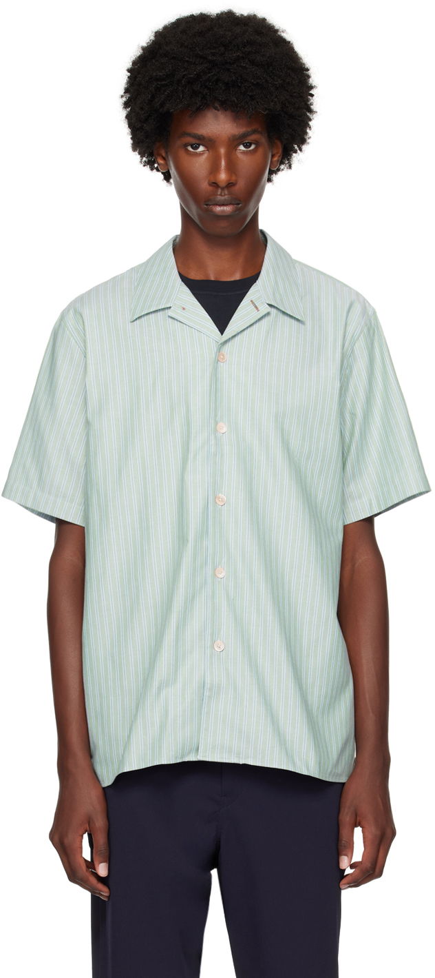 Skjorta Paul Smith PS by Paul Smith Striped Resort Shirt Grön | M2R-695U-N22097-34, 0
