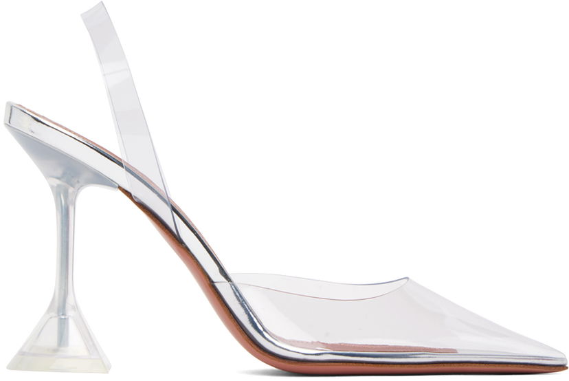 Sneakers och skor Amina Muaddi Transparent Holli Glass Sling Heels Vit | HOLLI GLASS SLING PVC