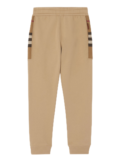 Träningsbyxor Burberry Check Side Panel Sweatpants Beige | 8045014