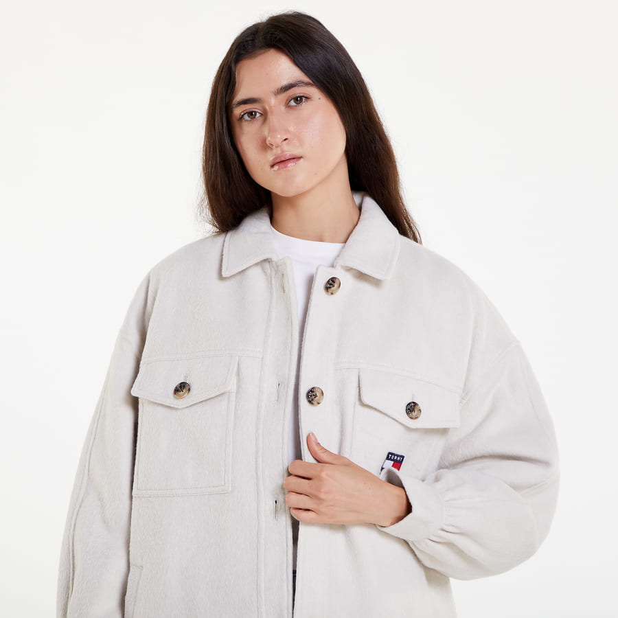 Jacka Tommy Hilfiger Puffed Sleeve Shacket Beige | DW0DW14304 ACE, 1