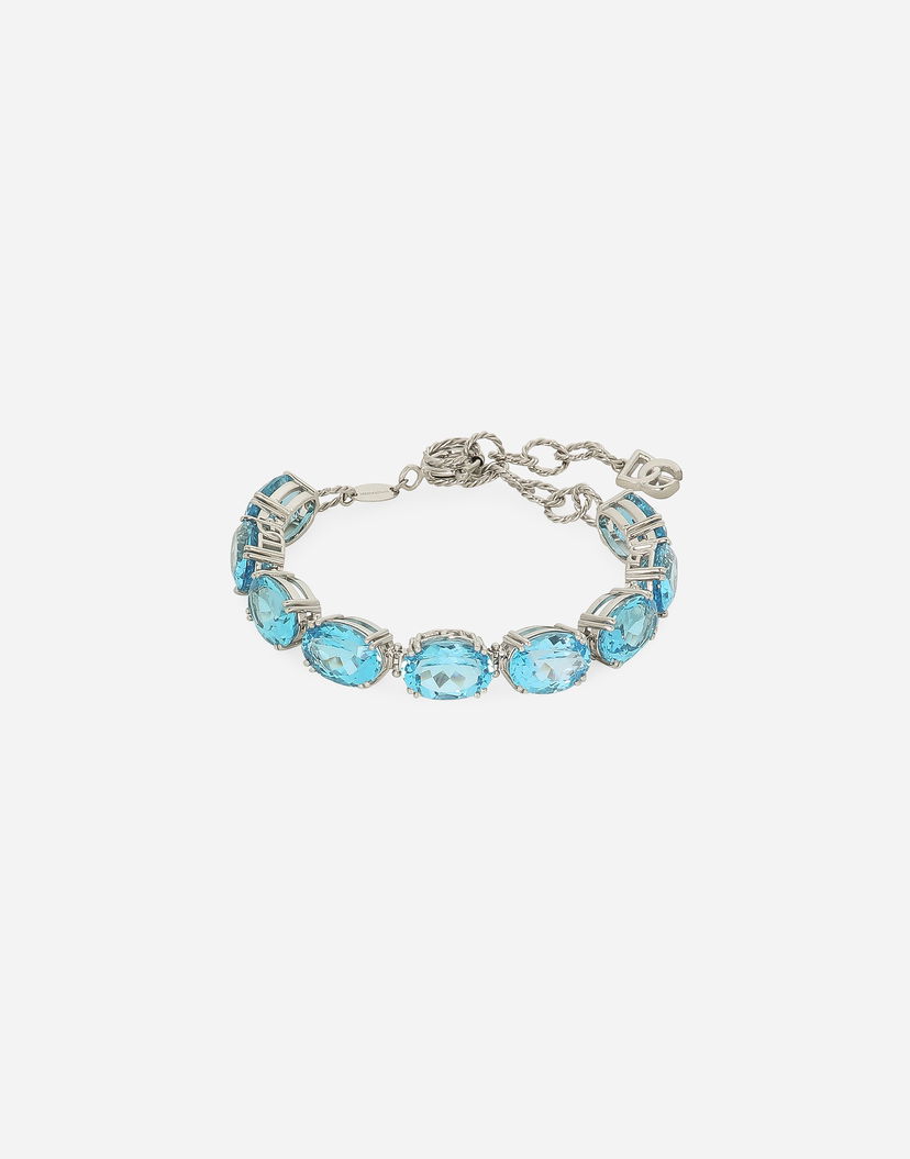 Armband Dolce & Gabbana Dolce & Gabbana Anna 18kt White Gold Bracelet with Light Blue Topazes Blå | WBQA4GWTOLB80001